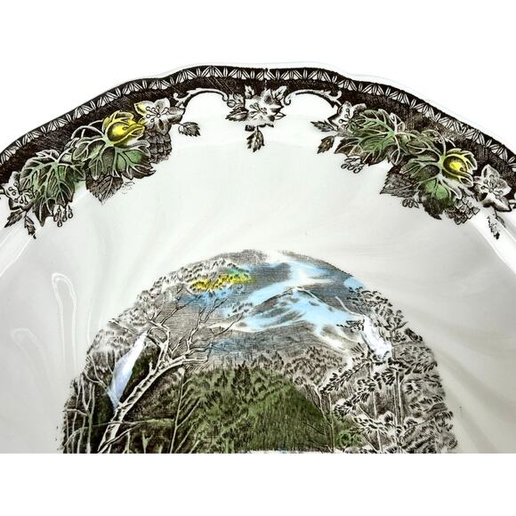 Johnson Bros Friendly Village England Covered Bridge Wide Handled Serving Bowl! - Picture 5 of 10